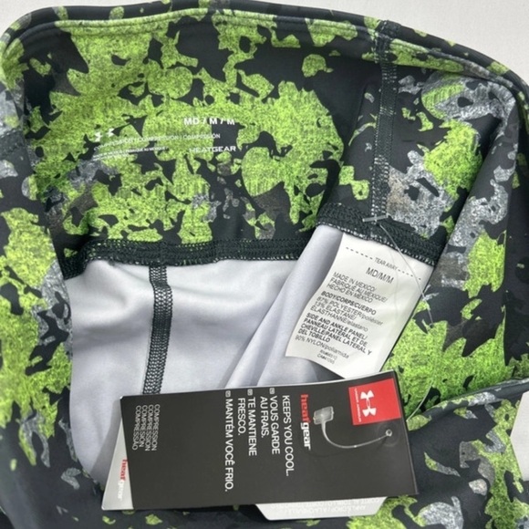 (NWT) Under Armour Gym Leggings & Sports Bra in Gray/Lime, Medium - Picture 10 of 16